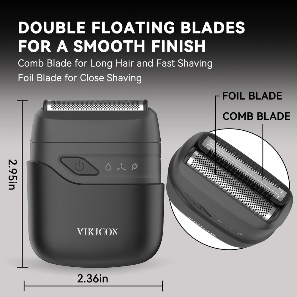VIKICON dual-blade foil shaver delivers close, comfortable trims.