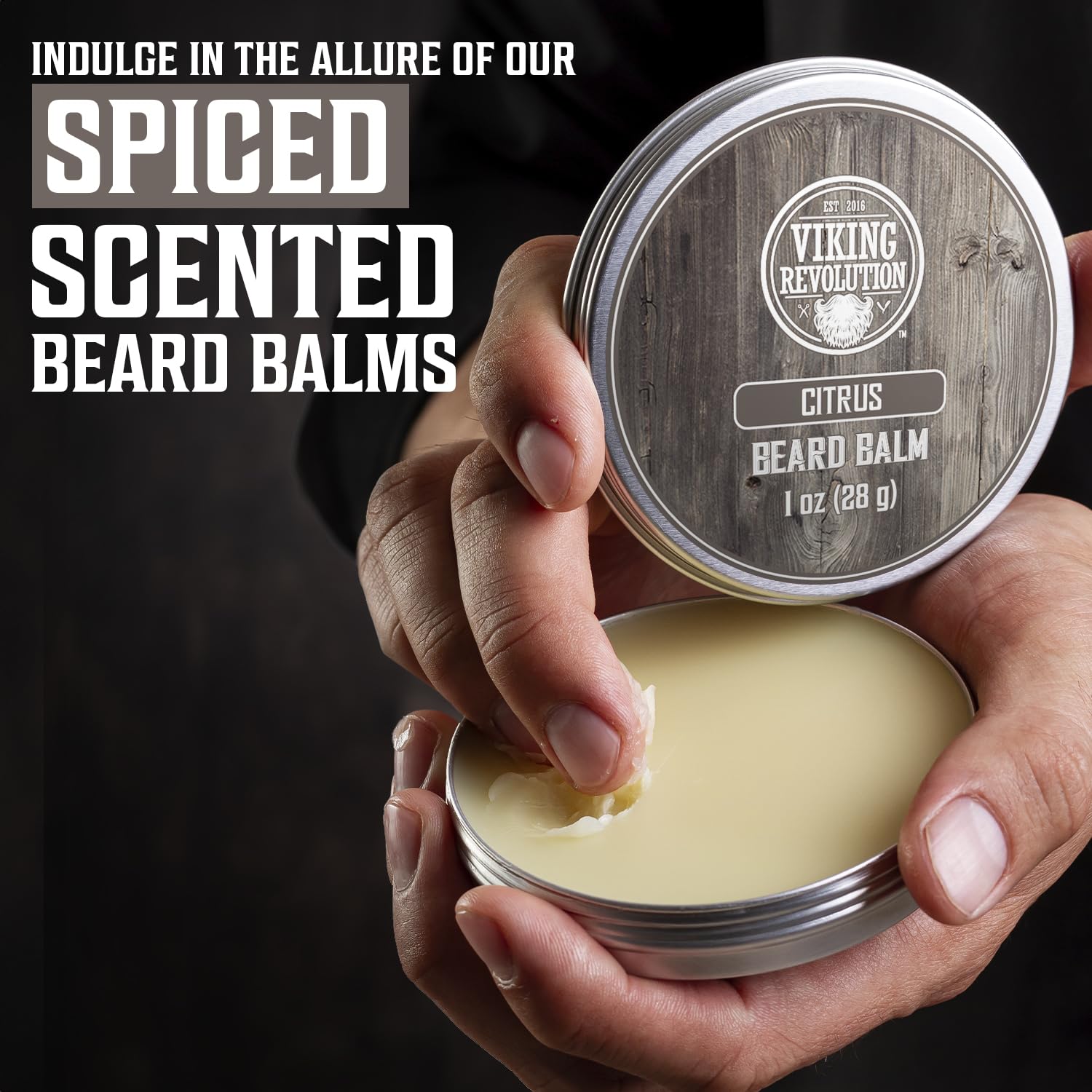 Viking Revolution beard balm citrus 1oz: adds freshness and easier styling.