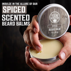 Viking Revolution beard balm citrus 1oz: adds freshness and easier styling.