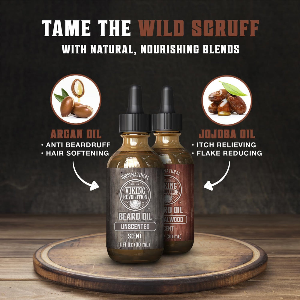 Viking Revolution Argan and Jojoba oil blend nourishes and moisturizes beard