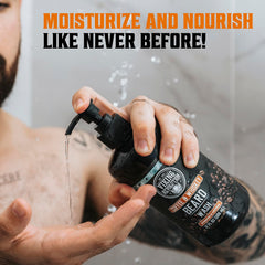 Viking Revolution argan oil bottle highlighting moisture for softer beard