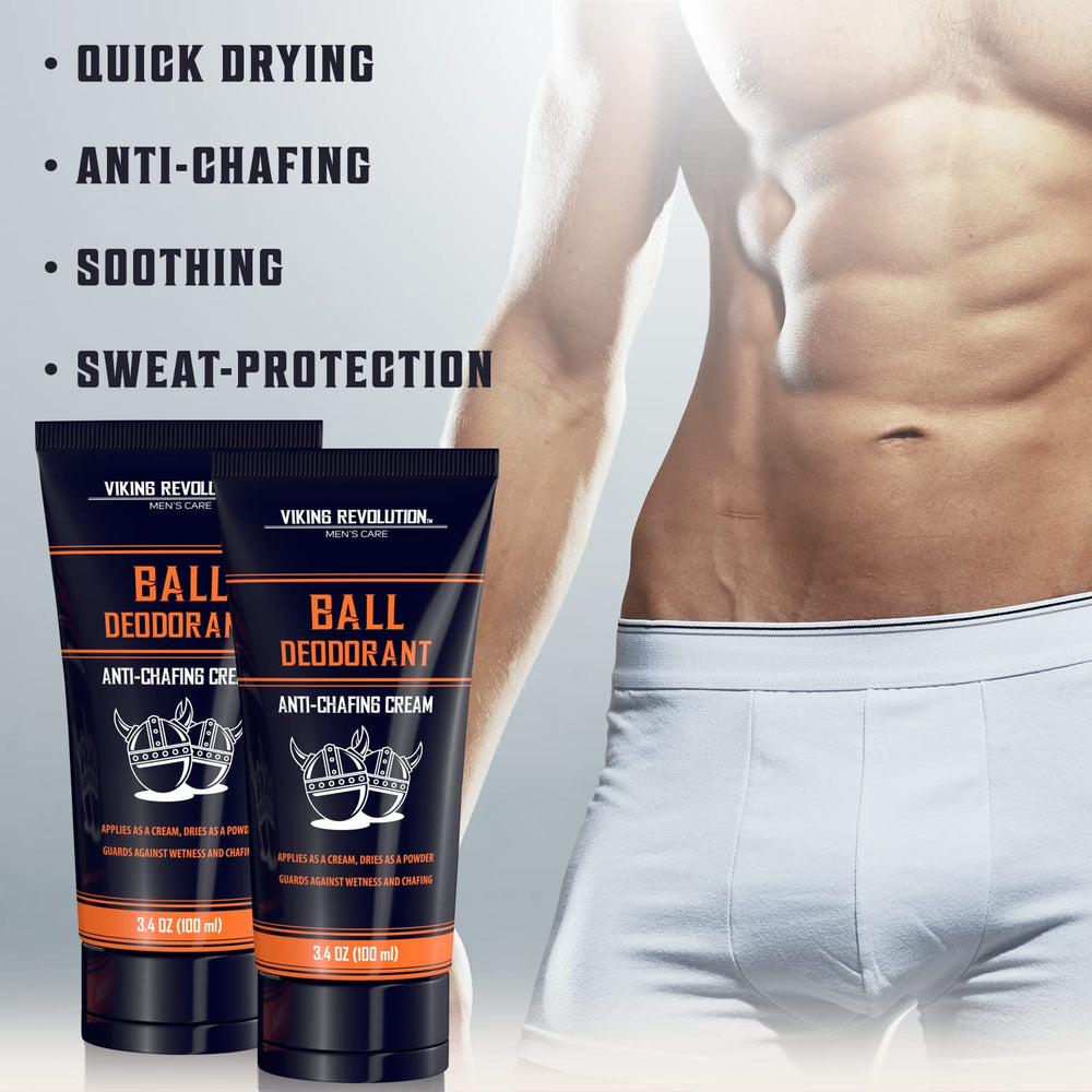 Viking Revolution balls-deodorant-aloe-purslane anti-chafing action reduces irritation.