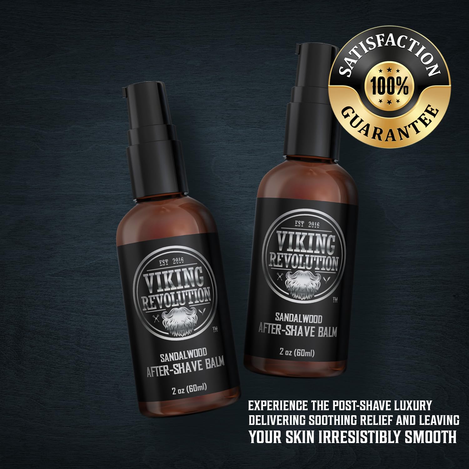 Viking Revolution balm application on cheek demonstrates soothing moisturization.