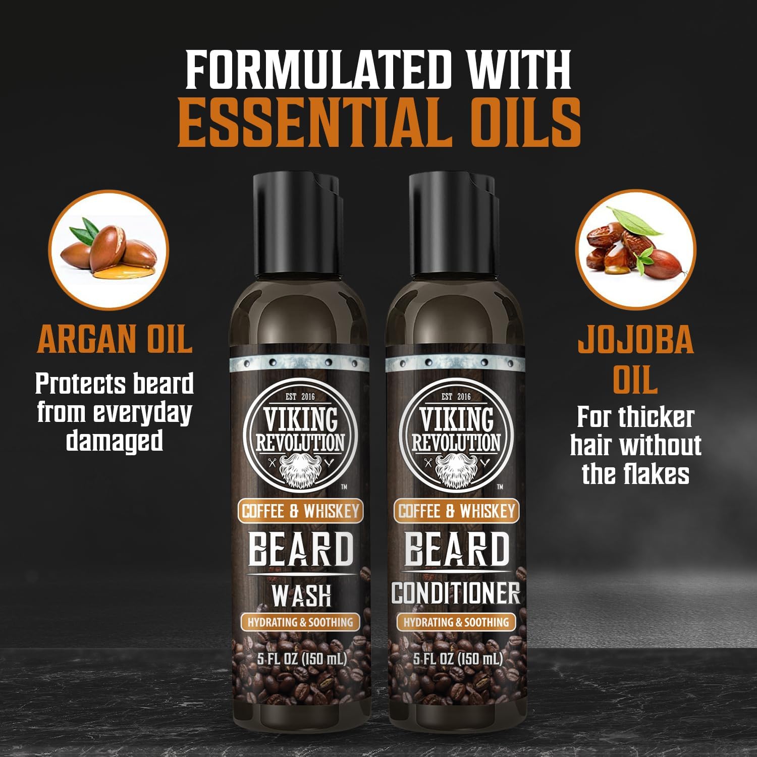 Viking Revolution Beard Balm tube controls frizz and nourishes skin.