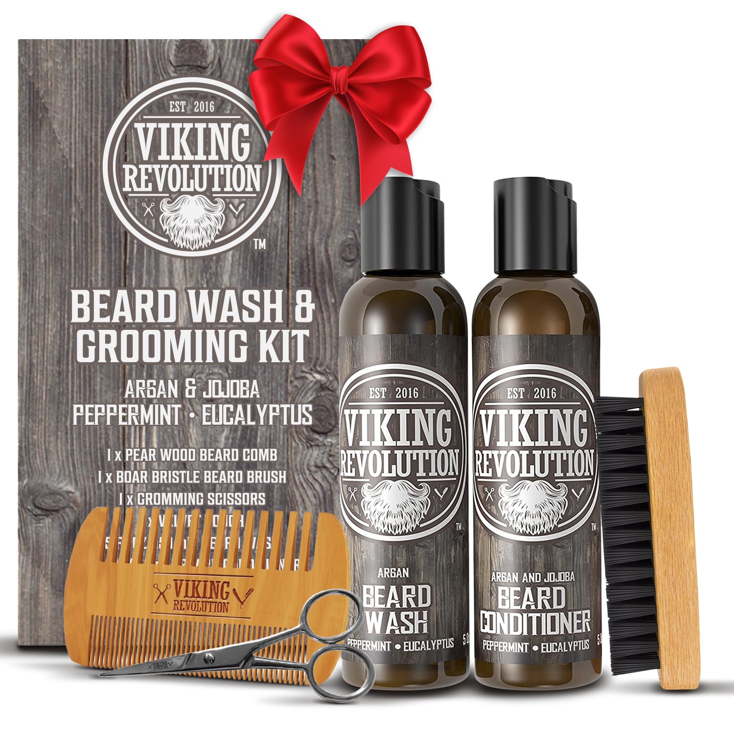 Viking Revolution beard brush with natural boar bristles for smoothing and detangling
