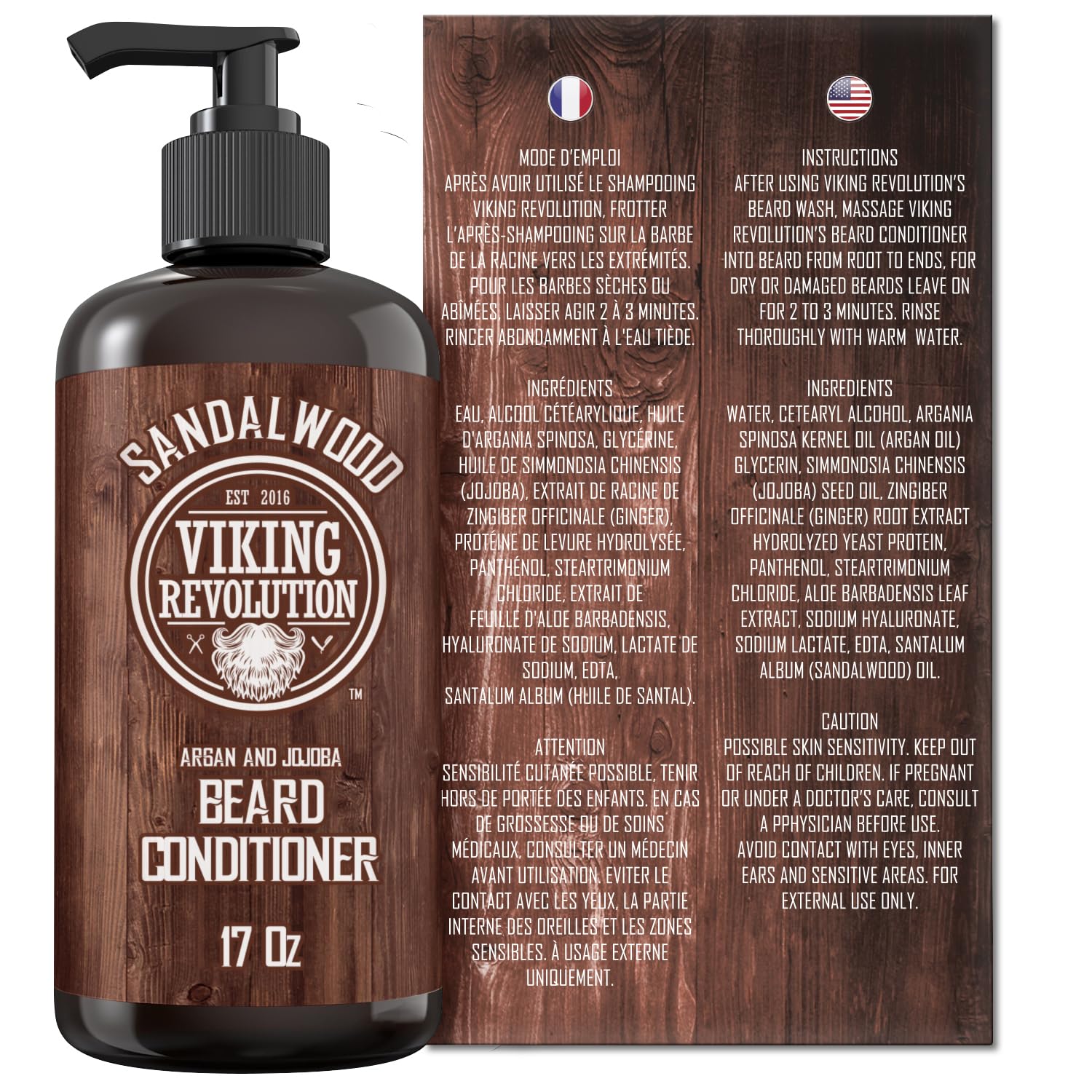 Viking Revolution packaging features a 17oz bottle for convenient grooming.