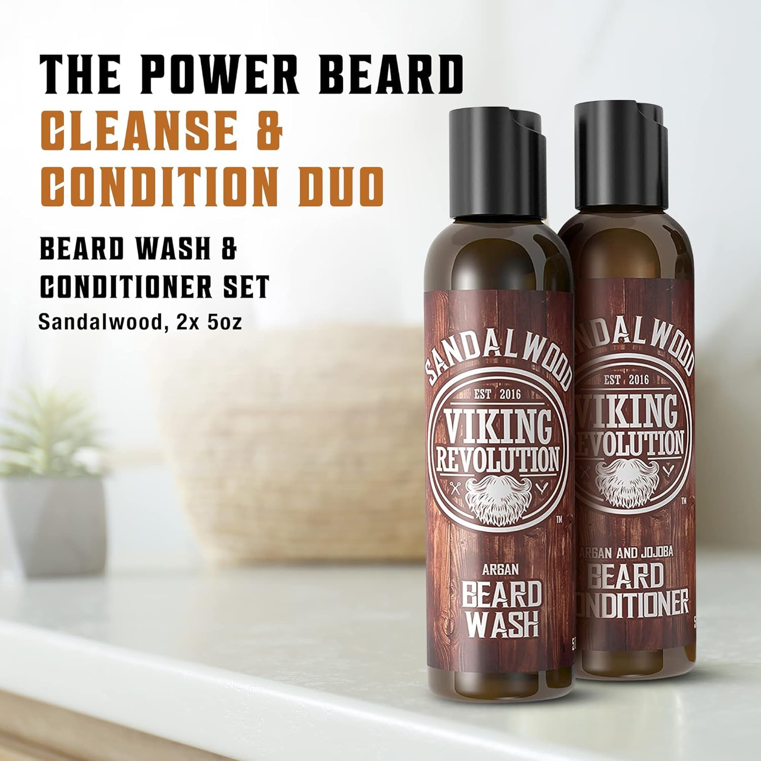 Viking Revolution beard conditioner sandalwood tube softens and manages beard texture