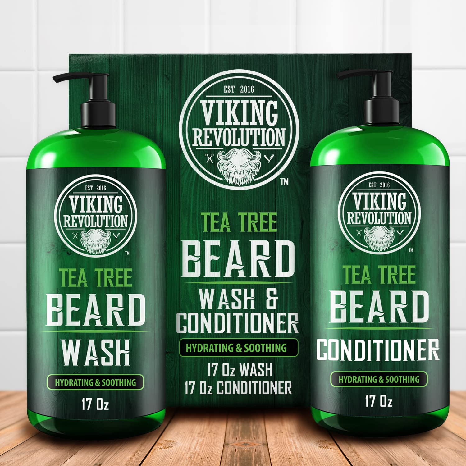 Viking Revolution Beard Conditioner texture on hand hints at silky, nourished beard.
