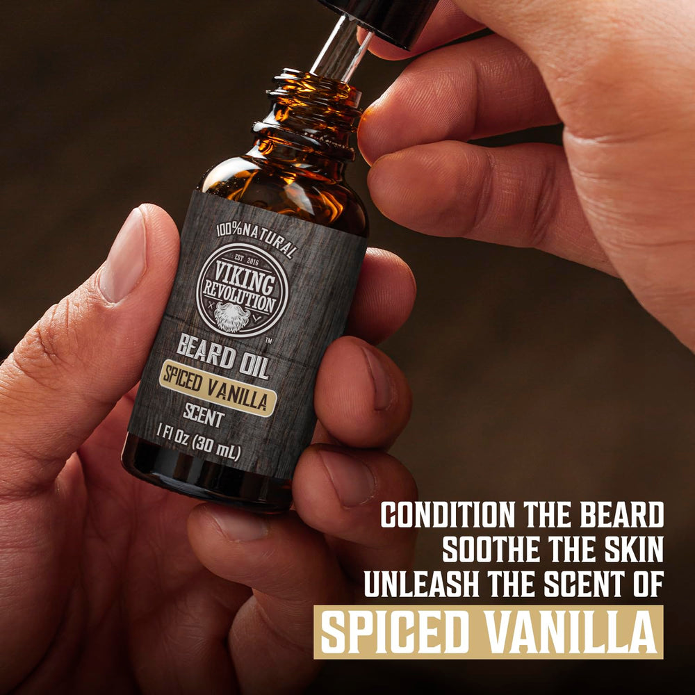 Viking Revolution beard care duo setup demonstrates grooming versatility