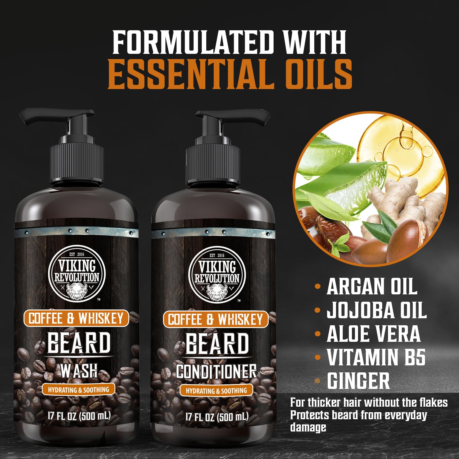 Viking Revolution beard lather foam emphasizing cleansing and aromatic coffee whiskey notes