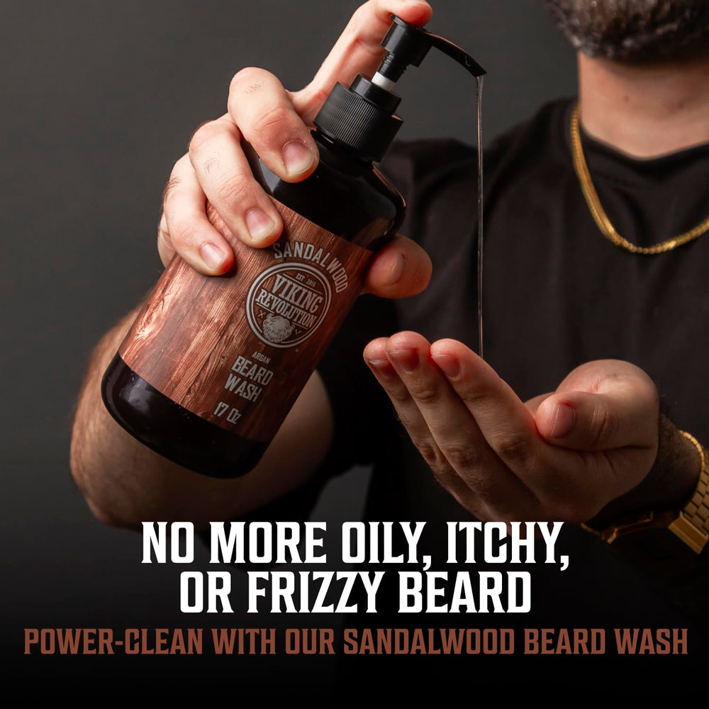 Viking Revolution beard oil bottle close-up under natural light for deep moisturization