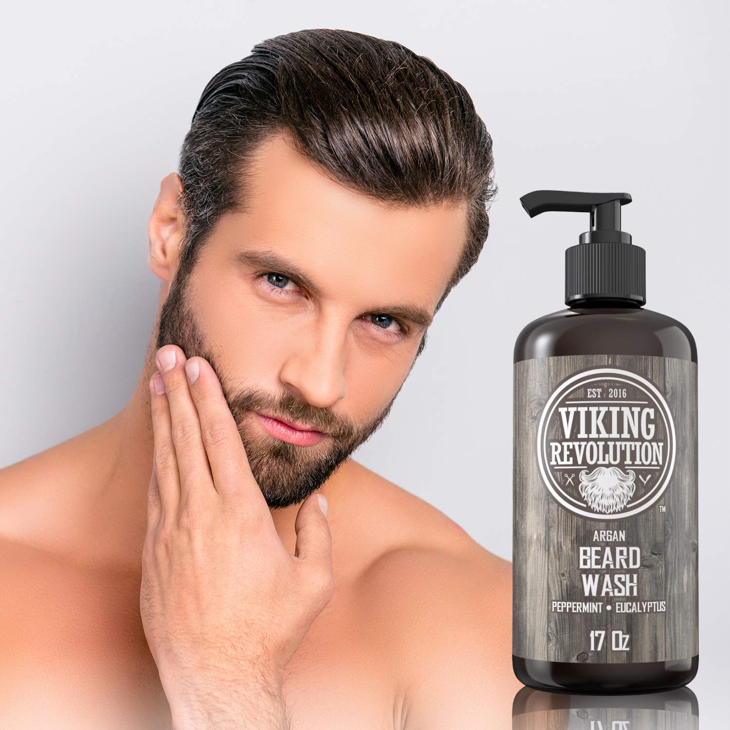 Viking Revolution 17 oz packaging supports daily grooming routine.