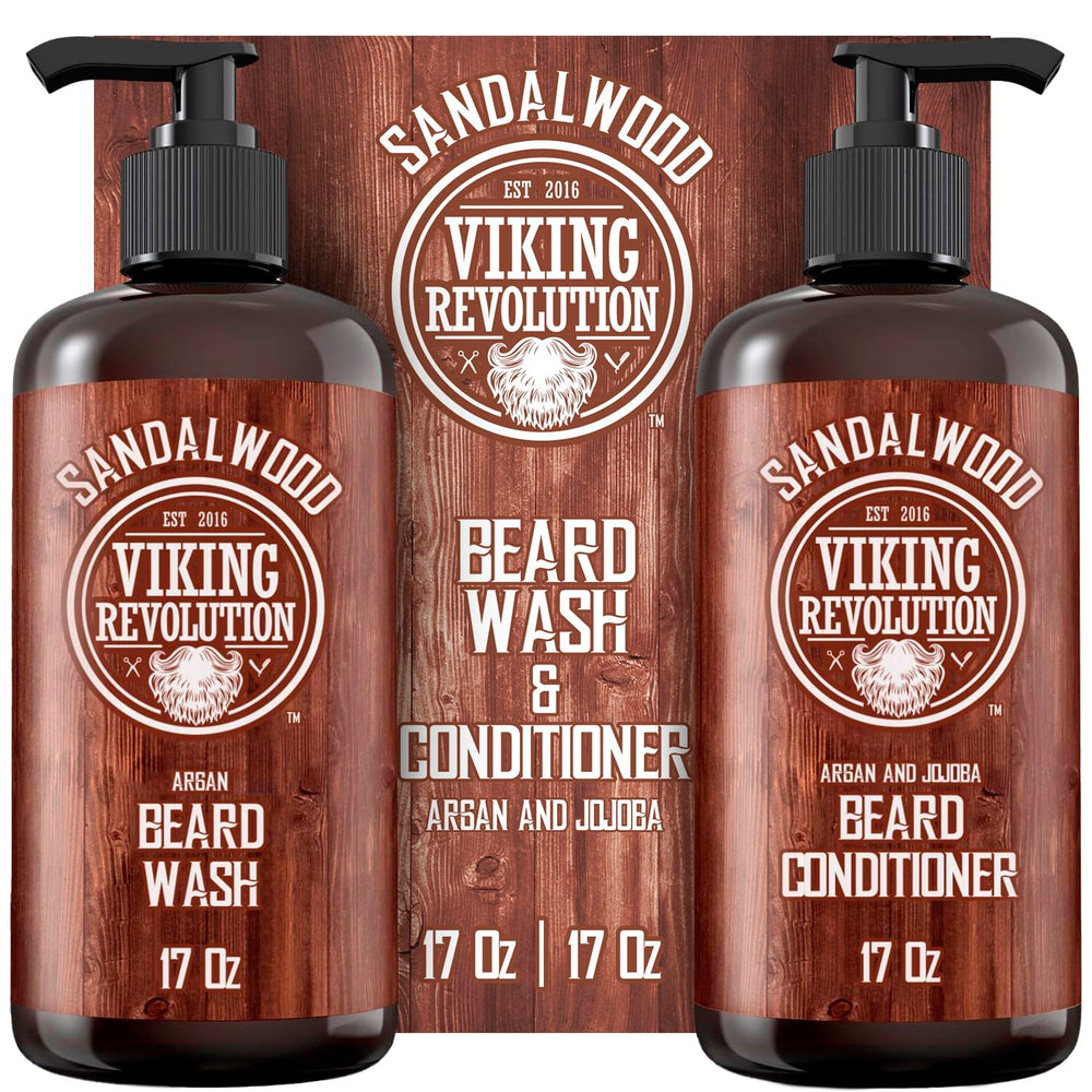 Viking Revolution beard wash bottle front view showing hydrating formula for a healthy beard