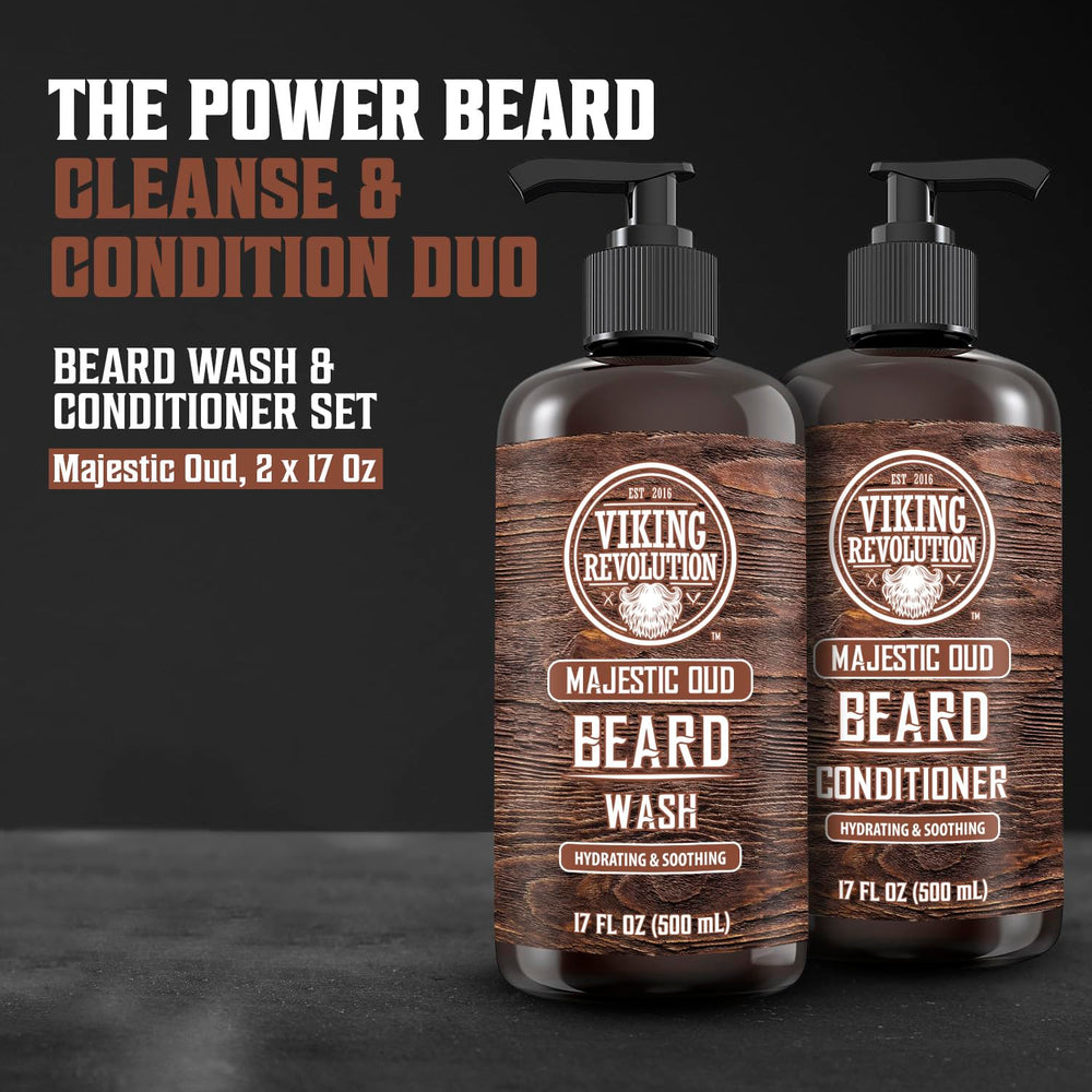 Viking Revolution beard wash lather shows rich foam for deep cleansing.