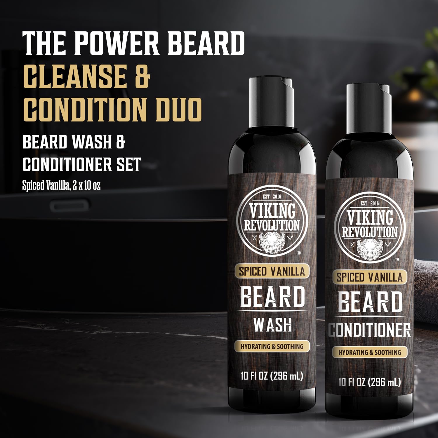 Viking Revolution beard wash lather showing rich foam for clean beard.