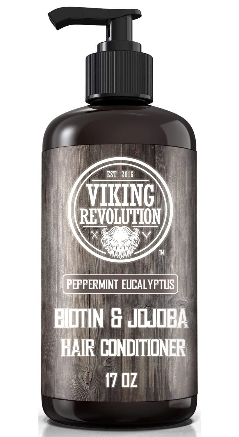 Viking Revolution biotin shampoo conditioner pack highlights travel-friendly all-in-one routine.