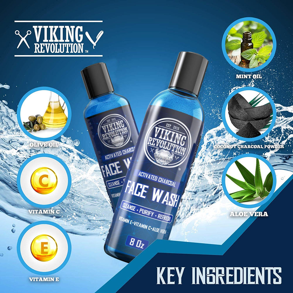 Viking Revolution charcoal face wash close-up charcoal texture absorption