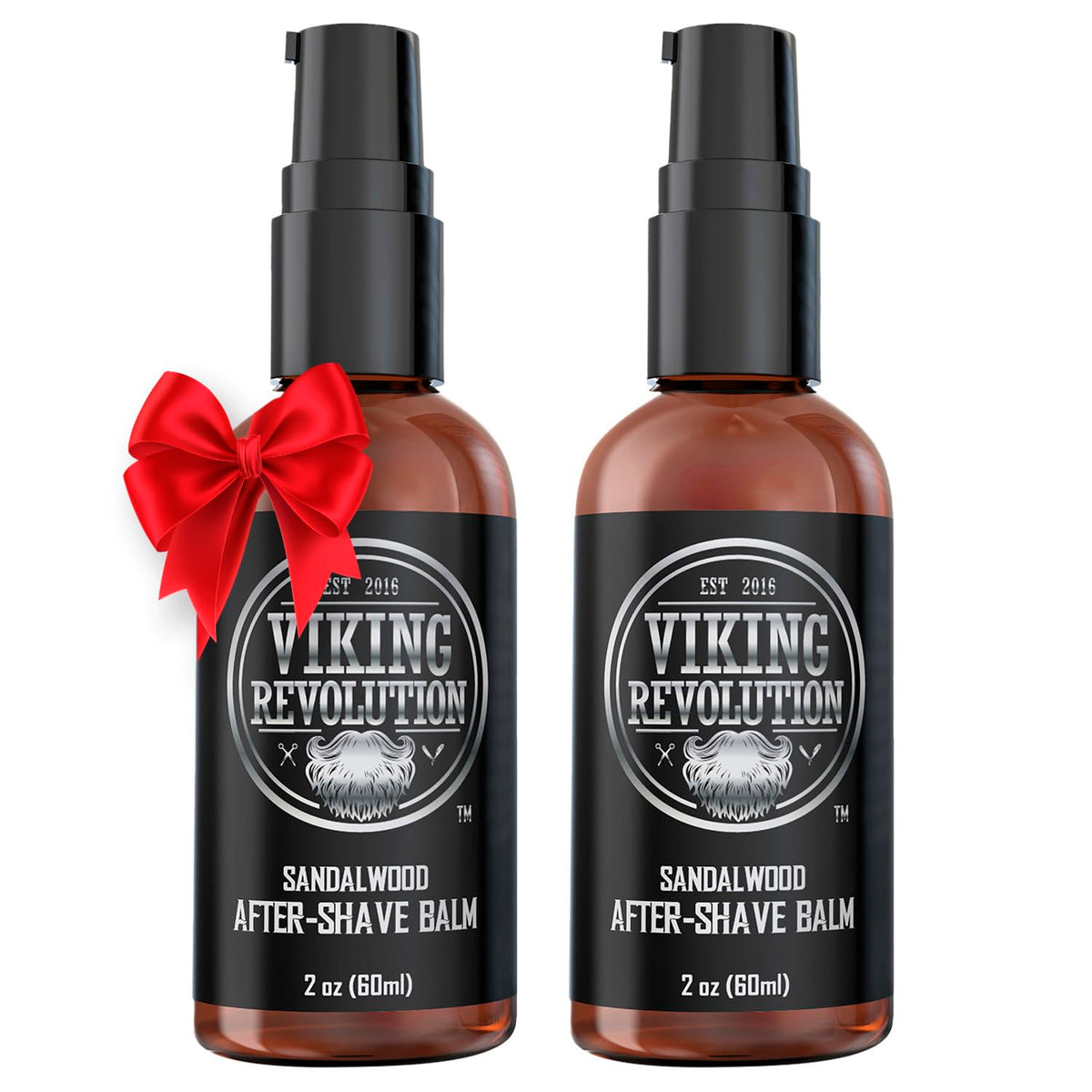 Viking Revolution luxury after-shave balm bottle pump enables easy, soothing post-shave care.