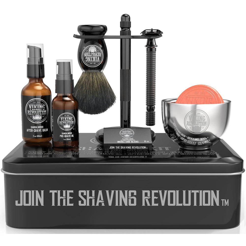 Viking Revolution luxury safety razor ready for a smooth shave.