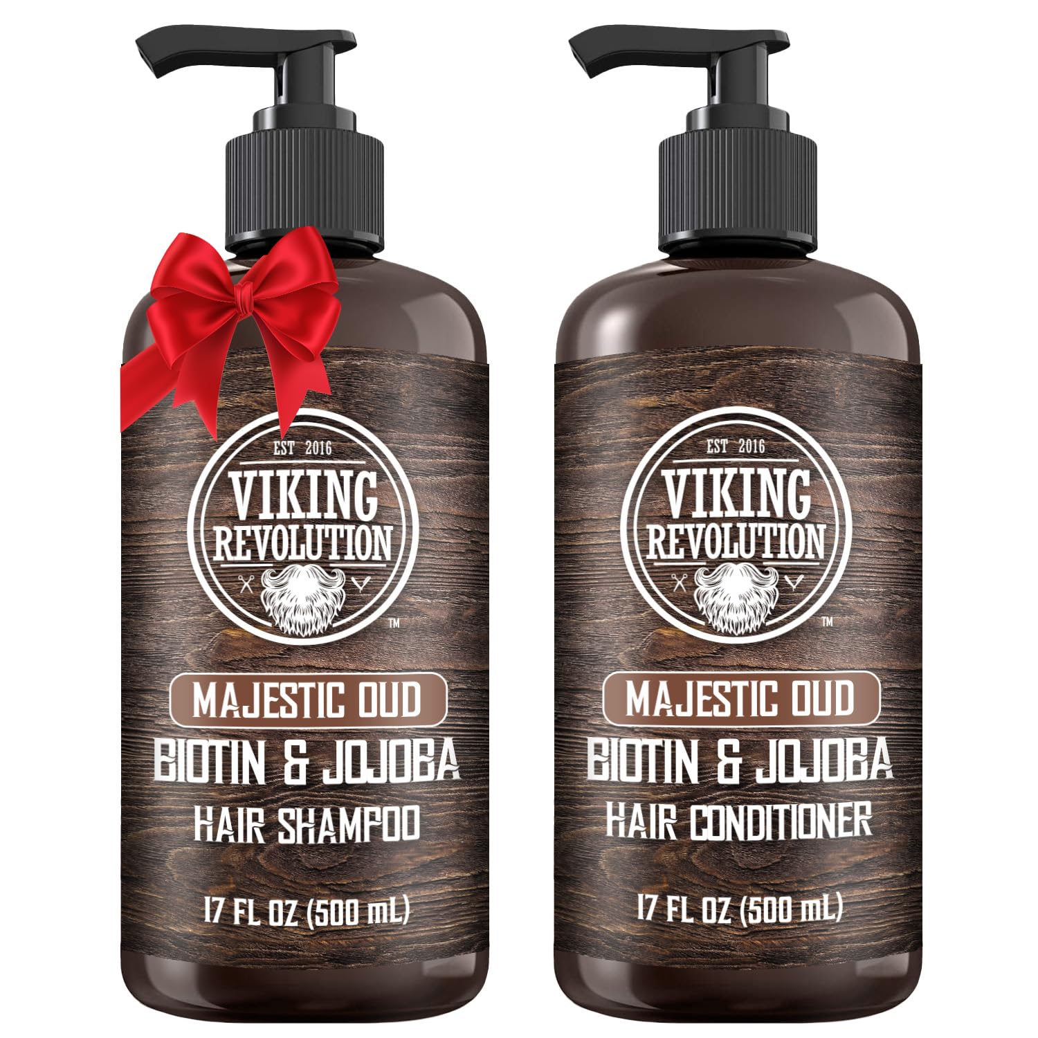 Viking Revolution Majestic Oud Shampoo bottle delivers a refreshing cleanse with deep moisturization.