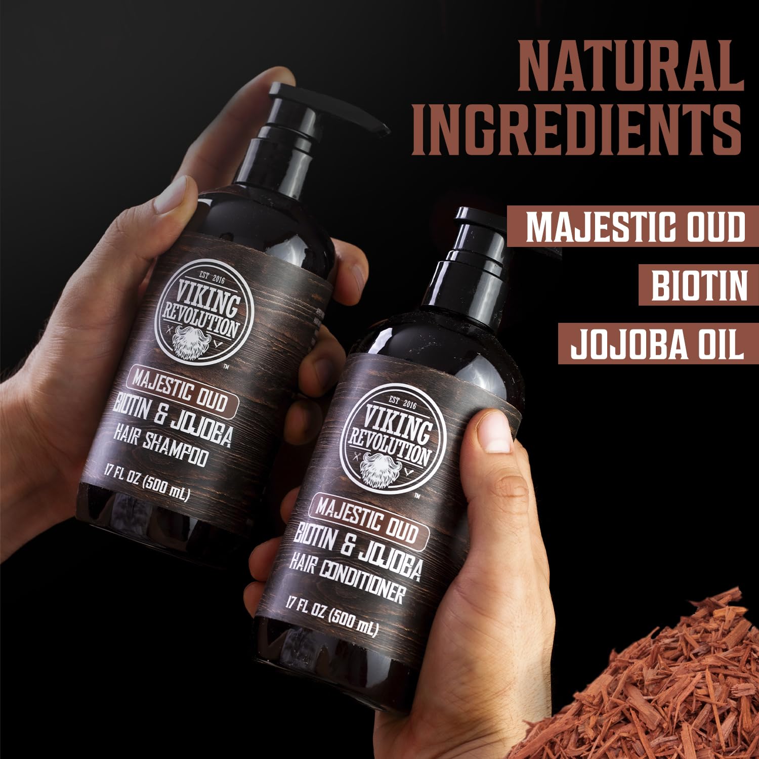 Viking Revolution Majestic Oud Shampoo lather emphasizes scent and thorough cleansing.