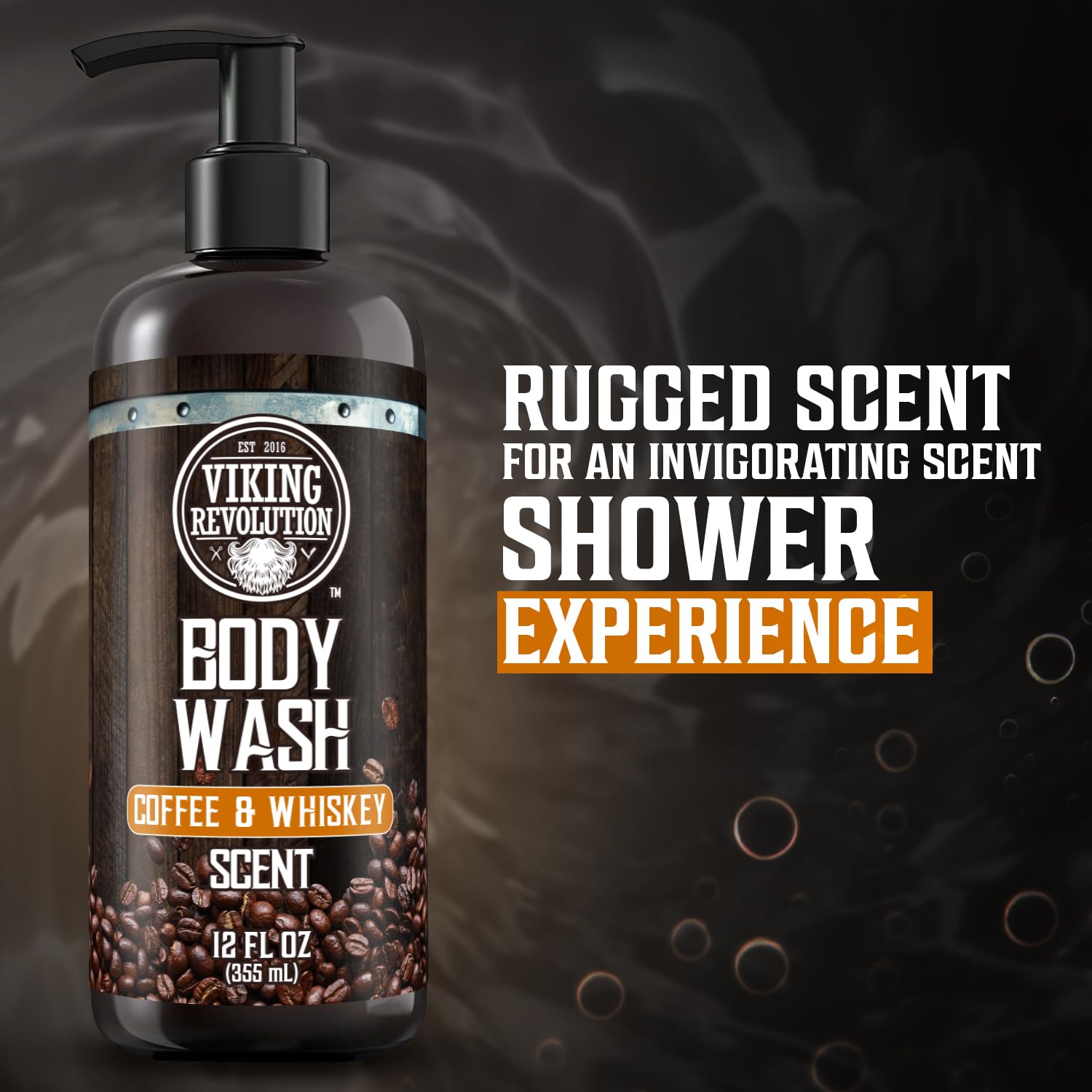 Viking Revolution Mens Body Wash in shower with rich foam for rugged routines.