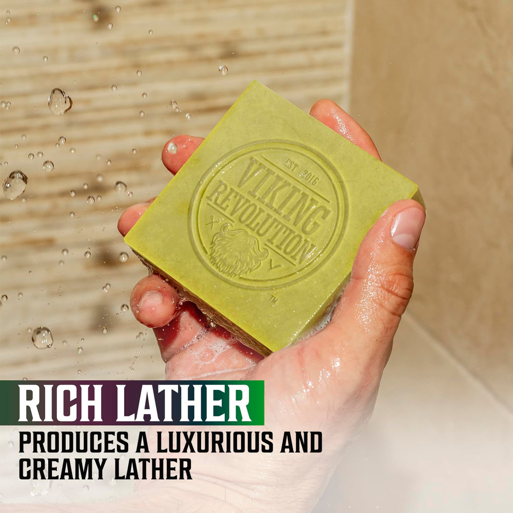 Viking Revolution soap bar used on face and body for balanced cleansing