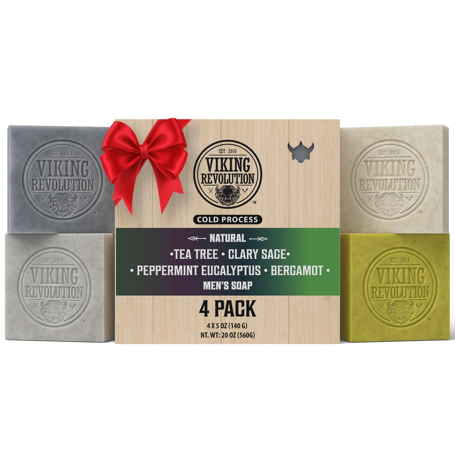 Viking Revolution natural soap bar with tea tree for oil control during daily wash
