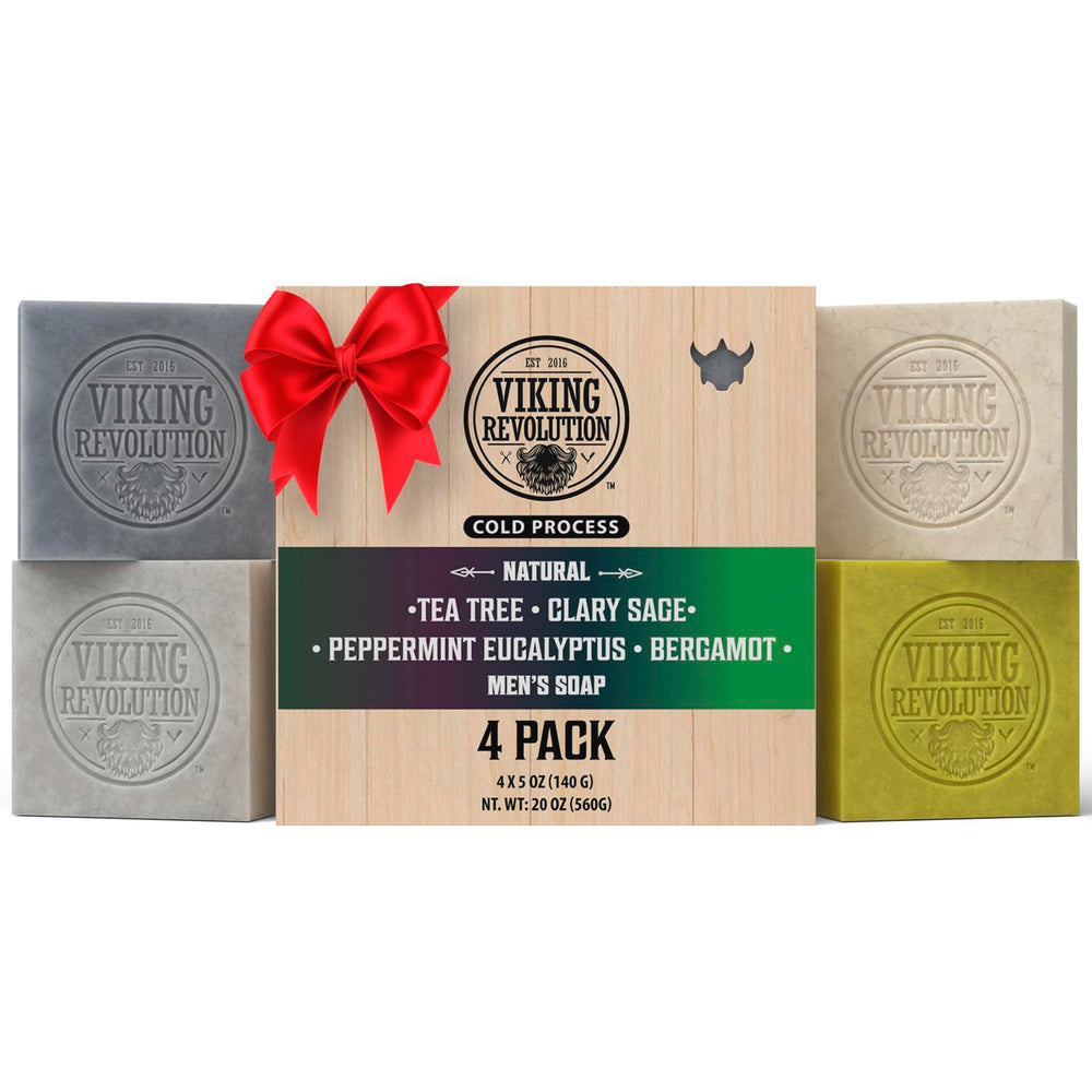 Viking Revolution natural soap bar with tea tree for oil control during daily wash