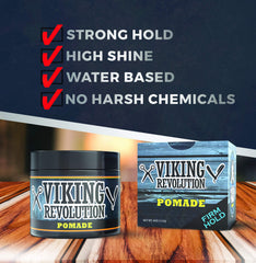 Viking Revolution Pomade being applied for textured, controlled styling
