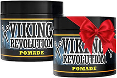 Viking Revolution Pomade jar showing strong hold for classic slick styles