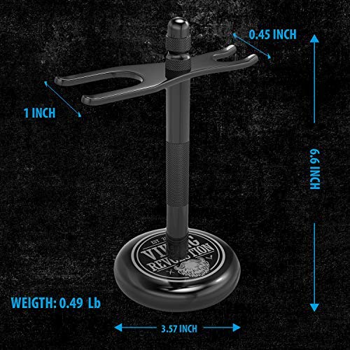 Viking Revolution razor brush stand keeps tools within reach during daily grooming