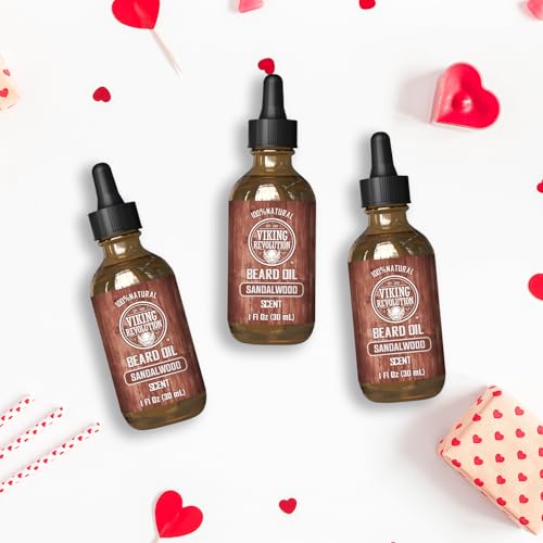 Viking Revolution sandalwood beard oil 3-pack demonstrates value and continuous conditioning