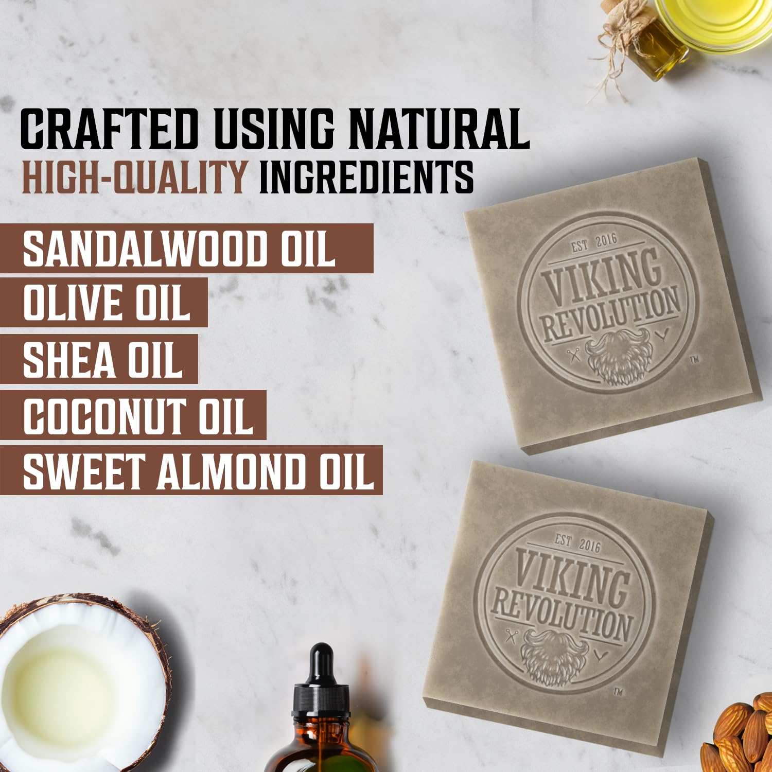 Viking Revolution sandalwood natural soap 2-pack displaying convenient daily-use option.