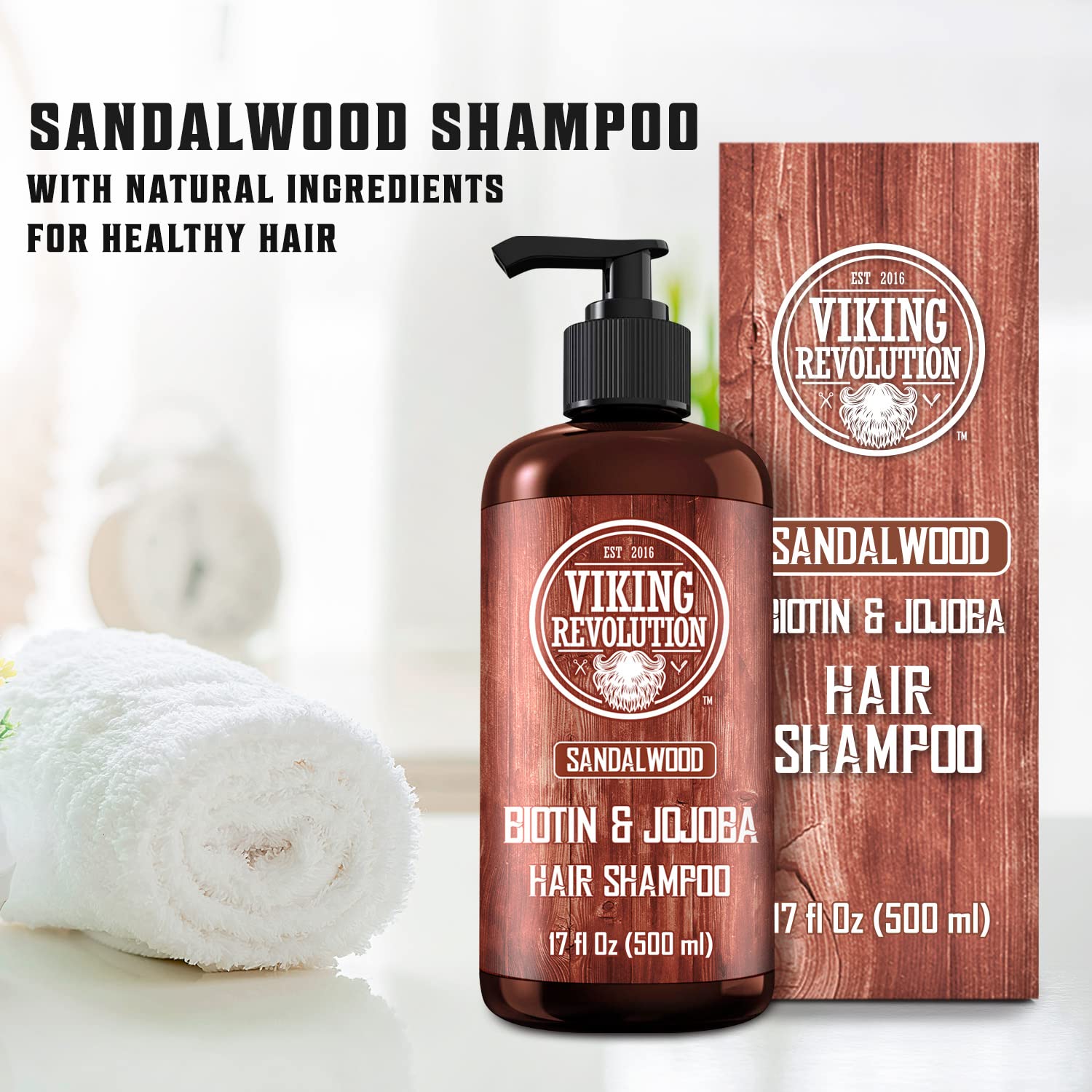 Viking Revolution sandalwood shampoo foamy-lather signals rich cleansing and masculine scent