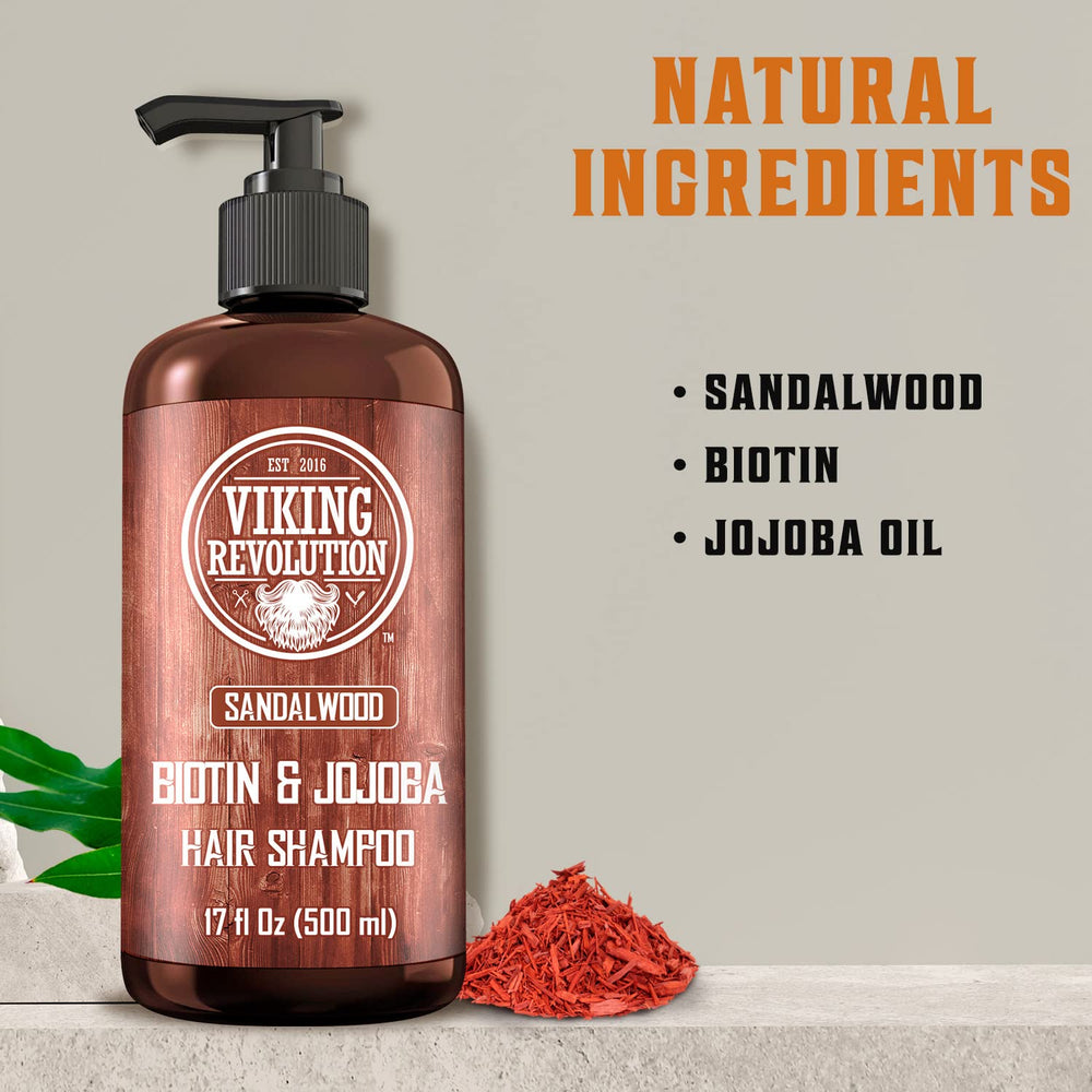 Viking Revolution sandalwood shampoo pump-dispense enables mess-free application and quick grooming routine