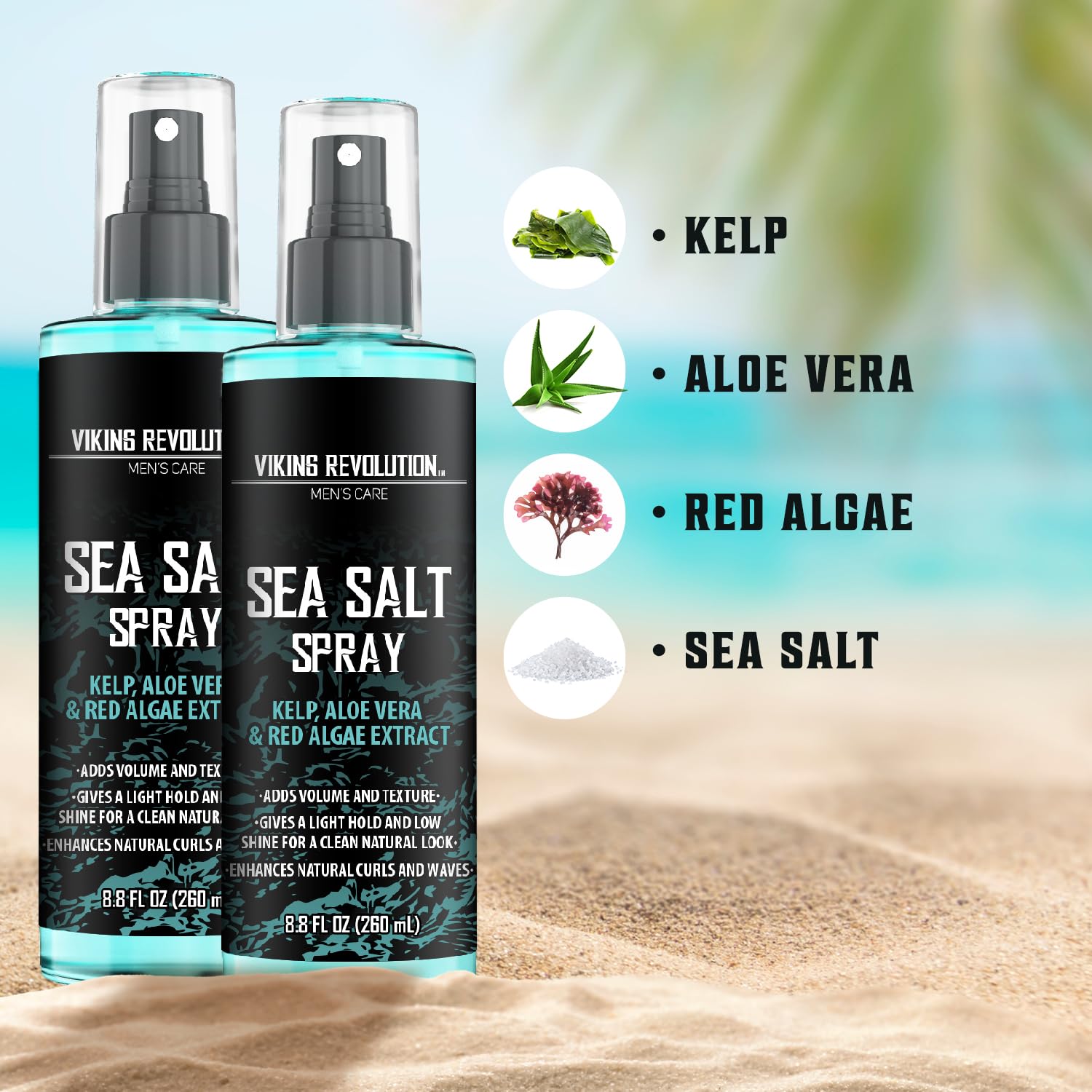 Viking Revolution Sea Salt Spray waves scene shows natural curls with texture