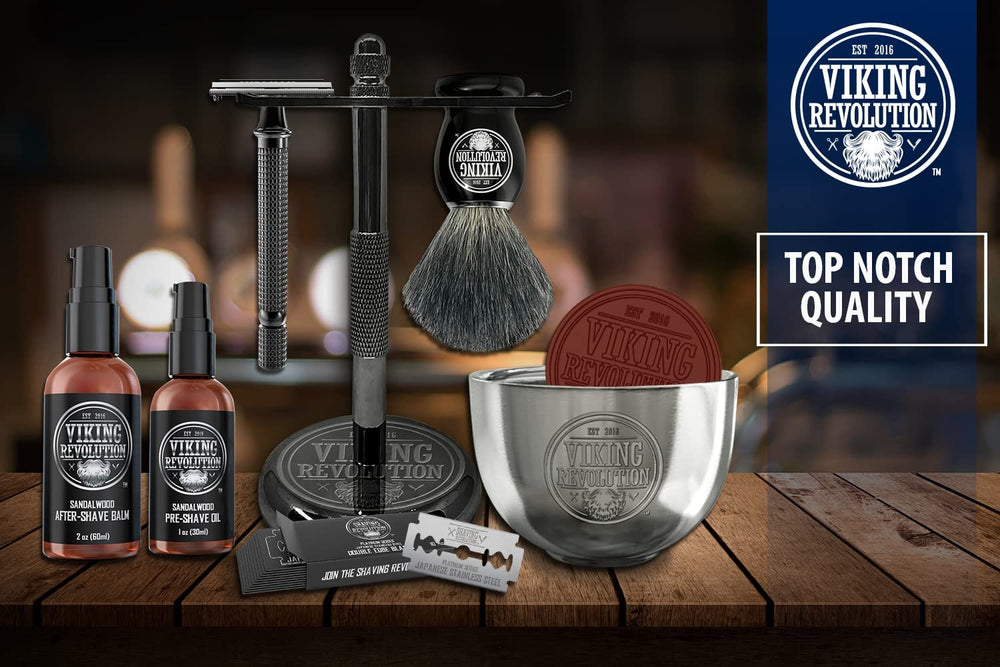 Viking Revolution shaving soap delivers creamy lather and smooth glide.