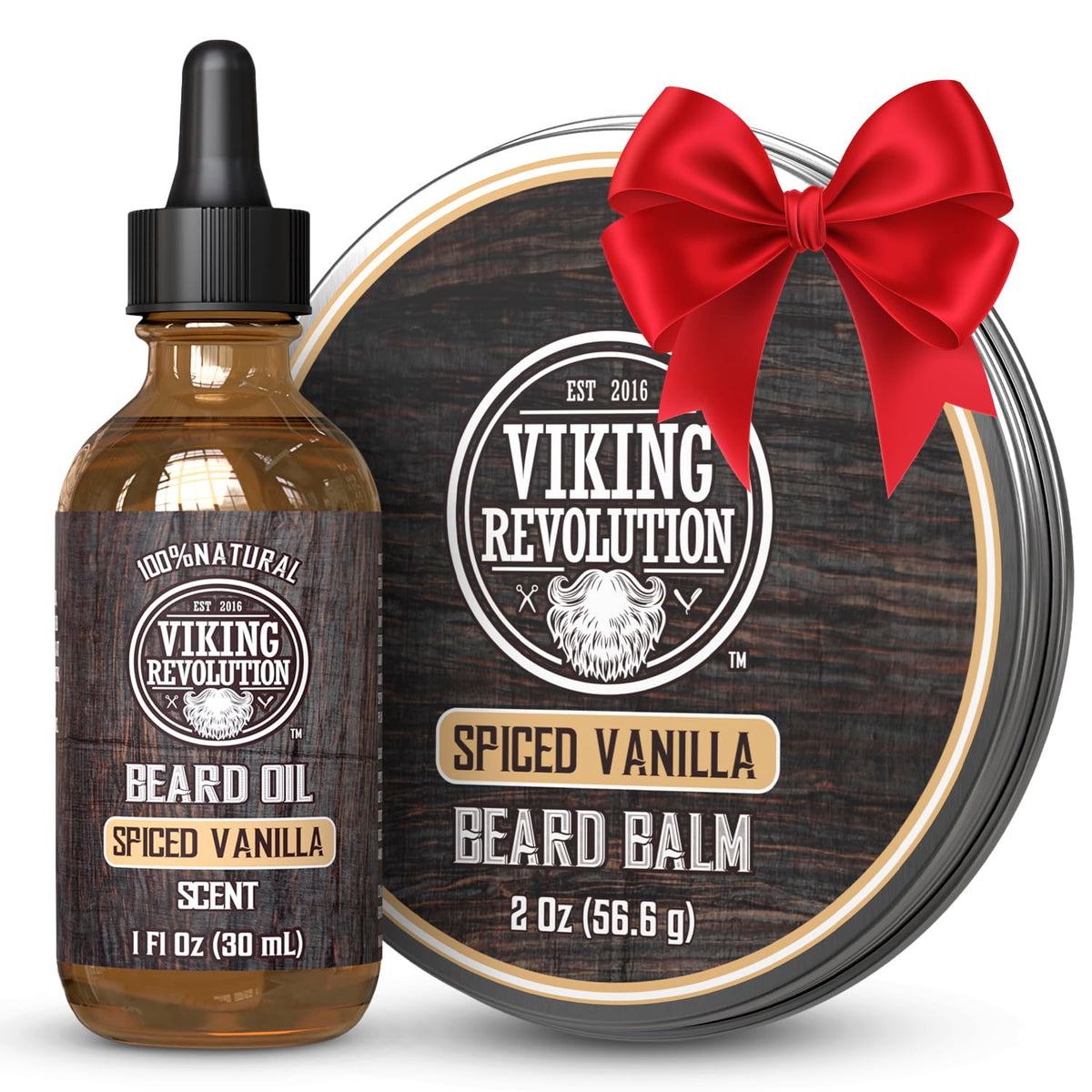 Viking Revolution Spiced Vanilla beard oil bottle nourishes and shines.