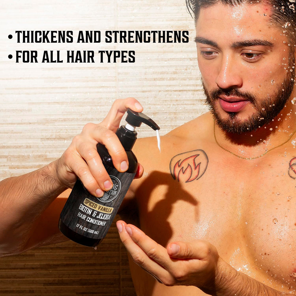 Viking Revolution spiced vanilla mens conditioner bottle for deep conditioning and smoother hair.