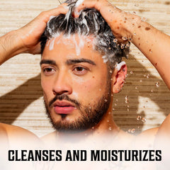 Viking Revolution spiced vanilla shampoo lather shows rich cleansing performance.