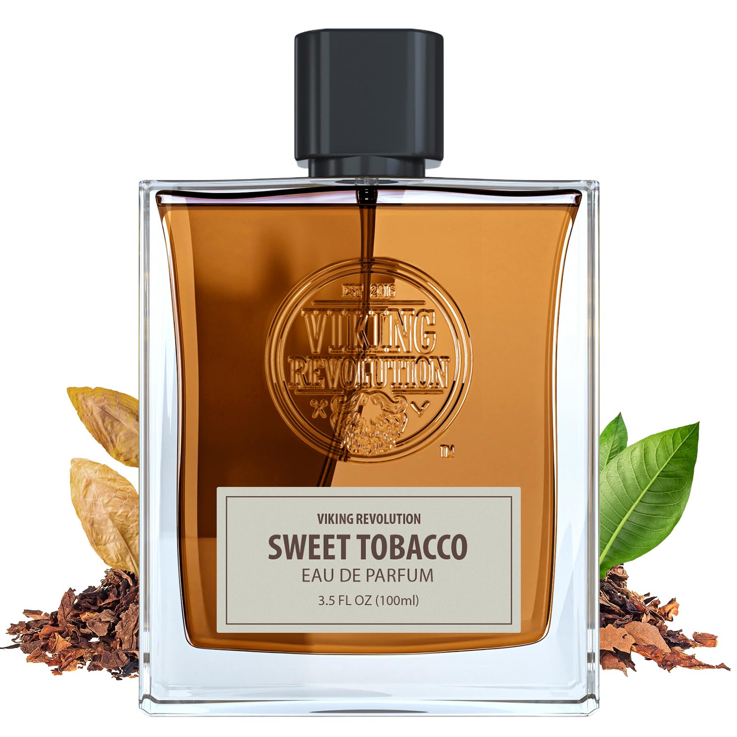 Viking Revolution Sweet Tobacco Cologne bottle front showcases bold, confident evening fragrance.