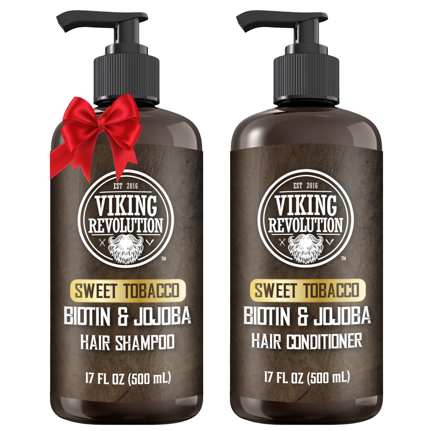 Viking Revolution Sweet Tobacco Shampoo bottle shows deep conditioning for daily cleansing
