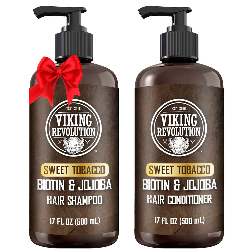 Viking Revolution Sweet Tobacco Shampoo bottle shows deep conditioning for daily cleansing