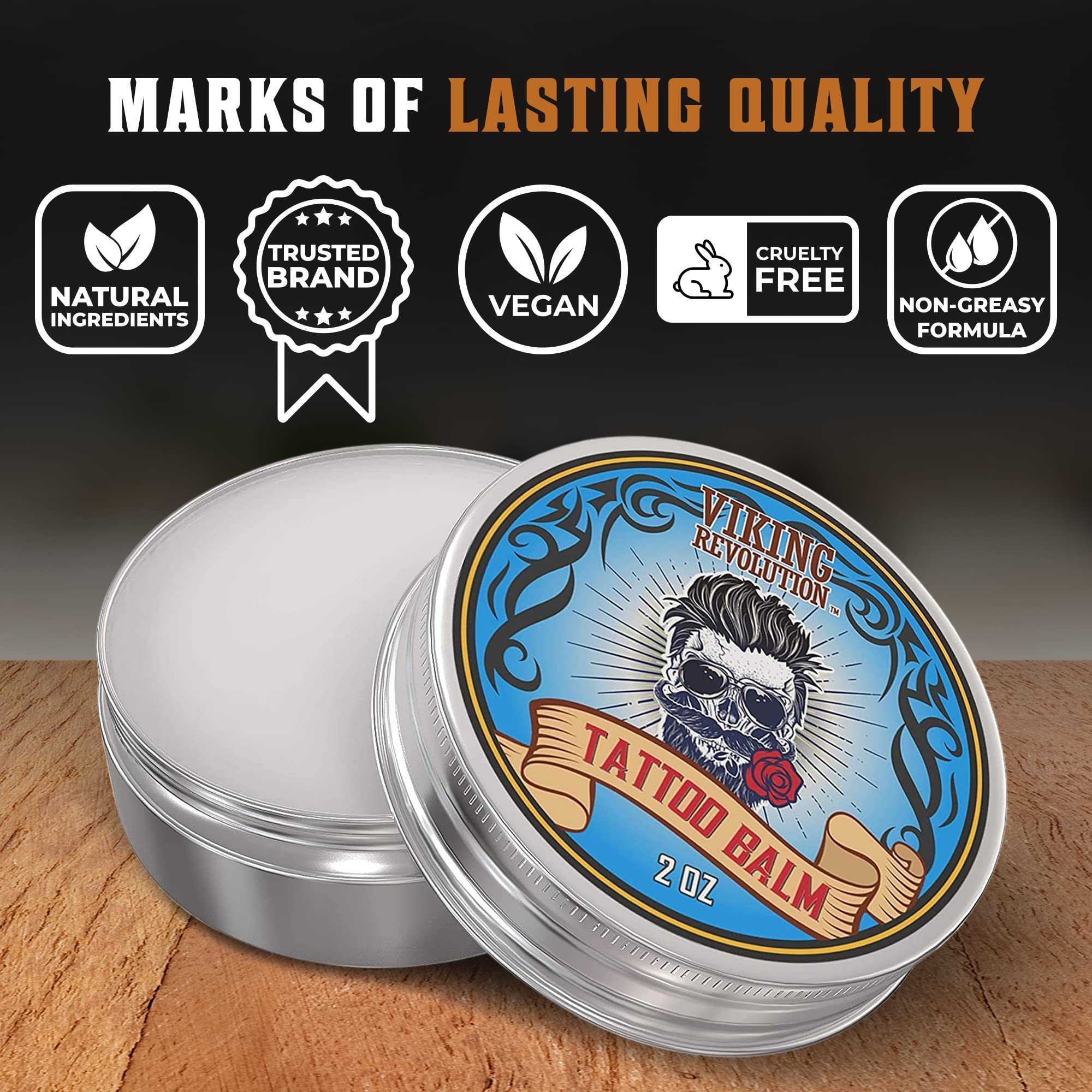 Viking Revolution tattoo care balm packaging compact 2oz two-pack