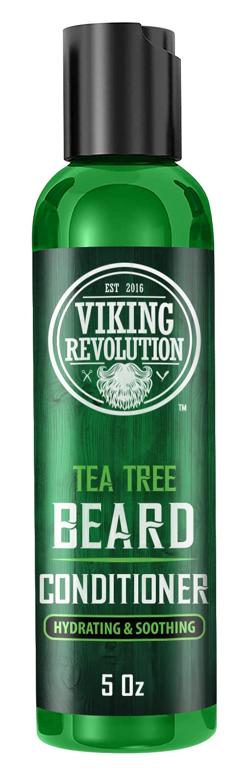 Viking Revolution Tea Tree Beard Oil dropper enables targeted nourishment.