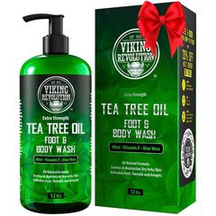 Viking Revolution Tea Tree Body Wash bottle promotes fresh cleanse and odor control.
