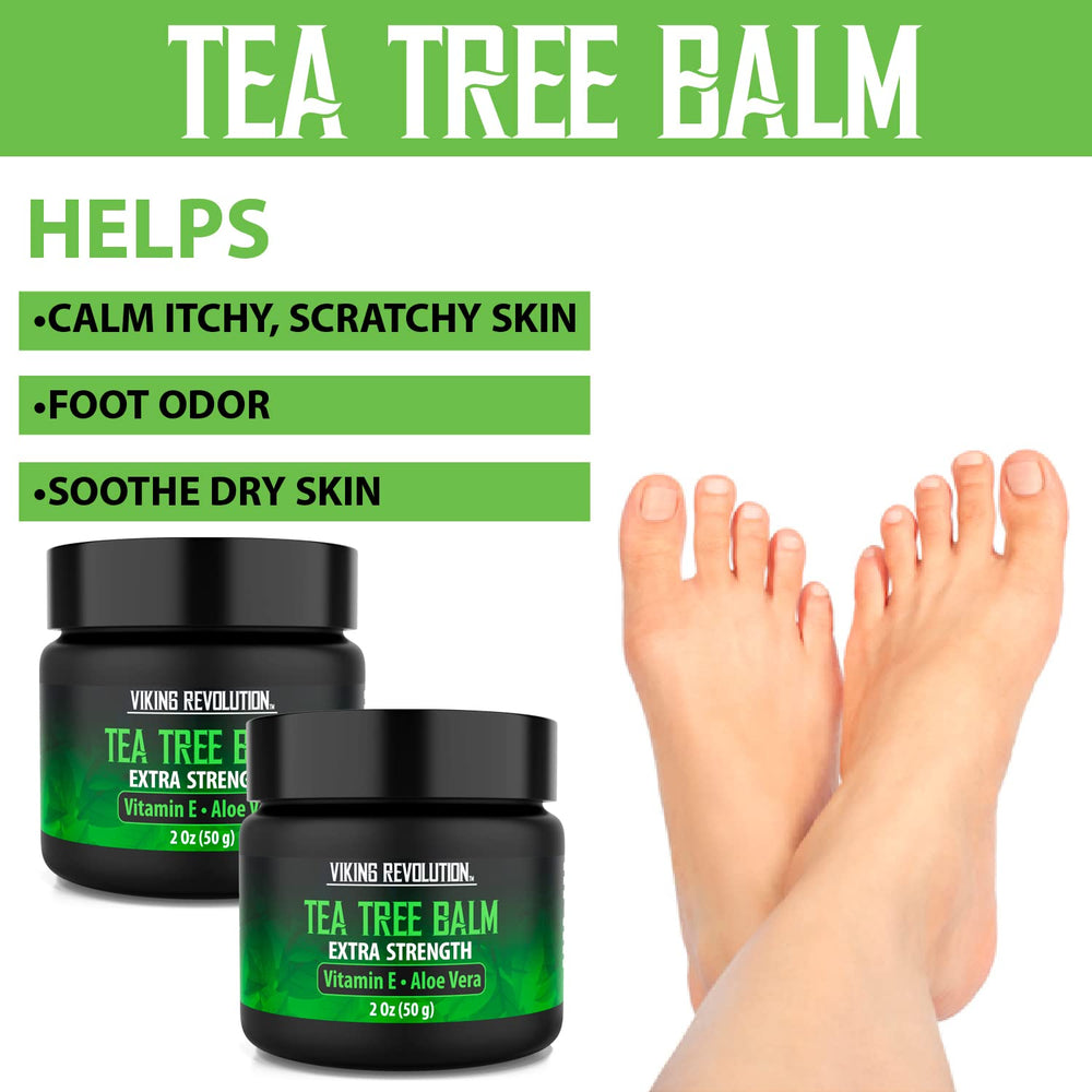 Viking Revolution Tea Tree Oil Cream tube apply demonstrates targeted skin relief