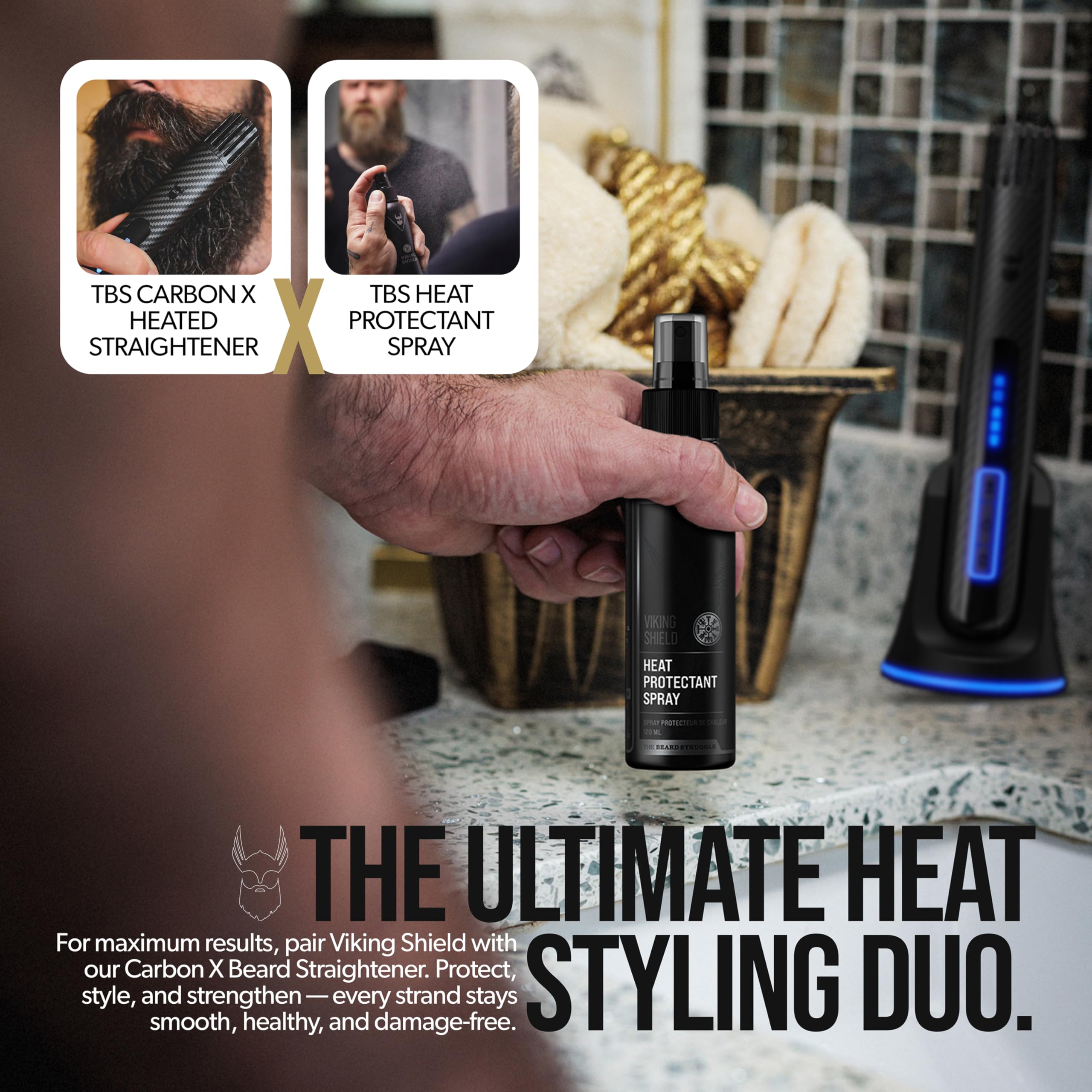 Viking Shield demonstrates protection up to 450°F during straightening.