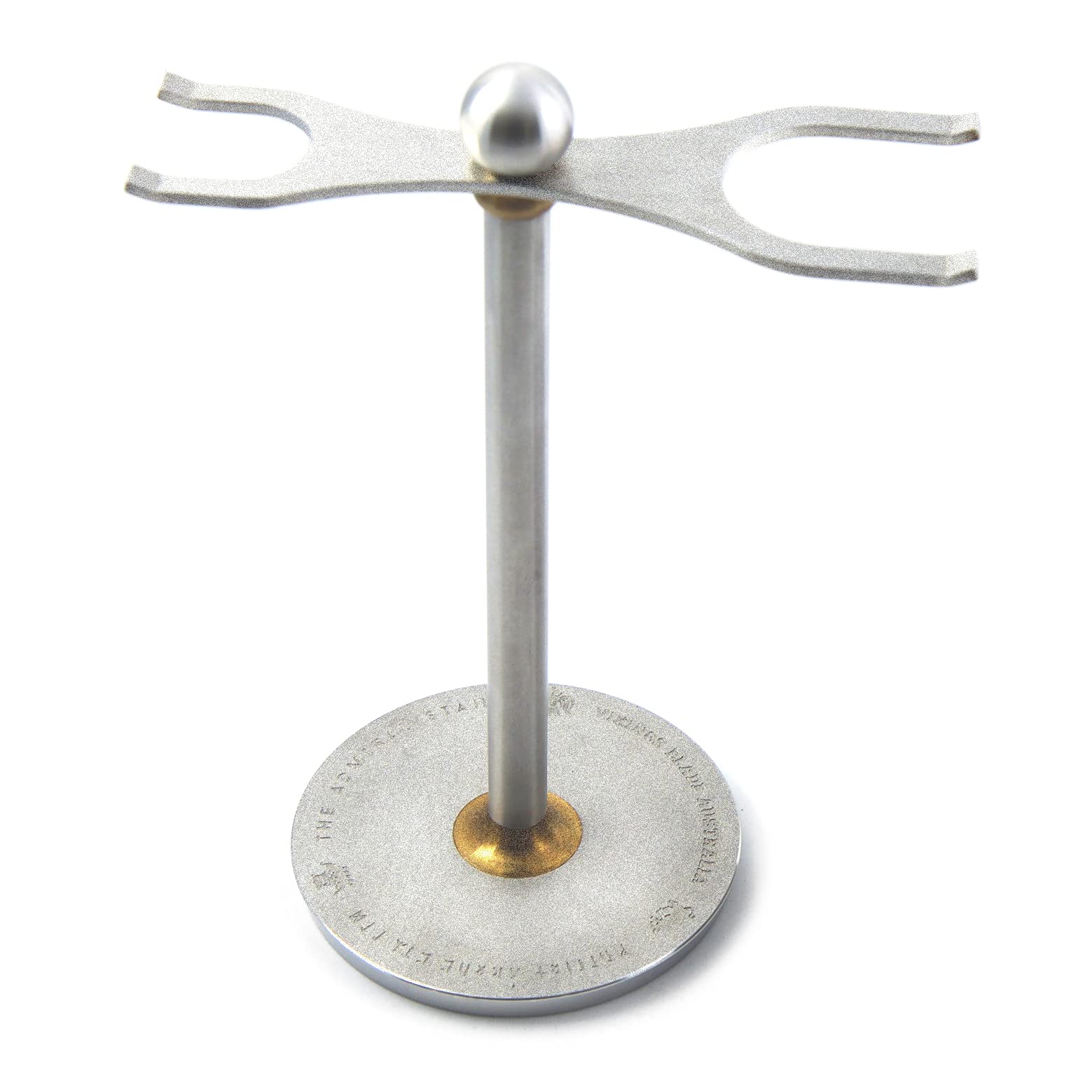 Vikings Blade Admiral stand side-angle shows ancient distressed finish.